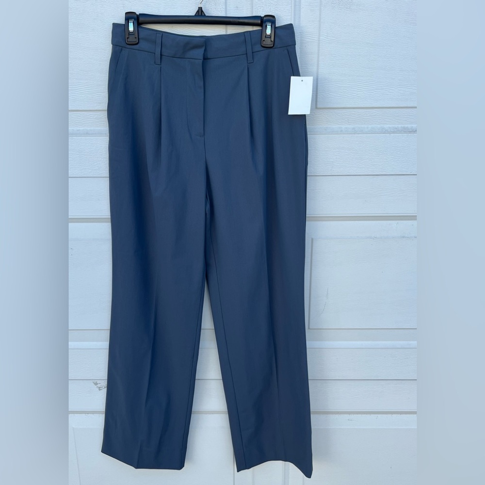 Women's Rhone Commuter Pants grey high rise Pleated Wide Leg Trouser Office 8